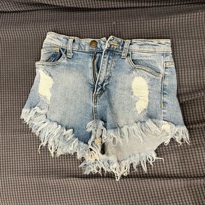 Denim cutoff shorts.  Size small.
